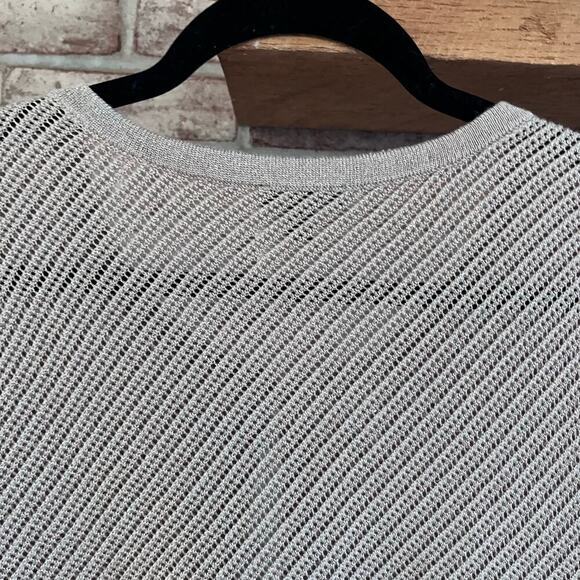 NWT: TALBOTS Beige Sheer Sweater Cardigan W/ Gold Metallic Shimmer Large (C-207) - Picture 8 of 9